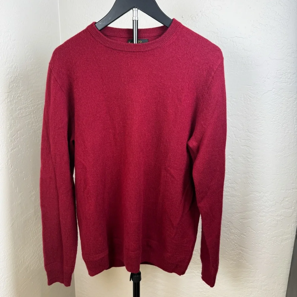 J. Crew 100% Cashmere Crewneck Sweater Burgundy Red Unisex Size L